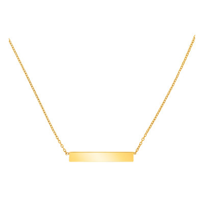 Collier Rectangle, Or Jaune 375, 43 cm - Emanessence