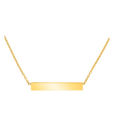Collier Rectangle, Or Jaune 375, 43 cm - Emanessence