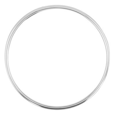Bracelet Jonc Fil Rond Massif 58 mm, Or blanc 750 - Emanessence