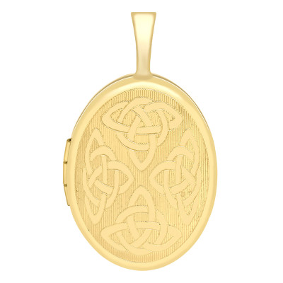Pendentif Porte Photo Motif Celtique, Or Jaune 375, 16x25mm - Emanessence