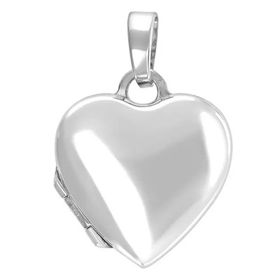 Pendentif Photo Coeur, Argent rhodié, 14x15mm - Emanessence
