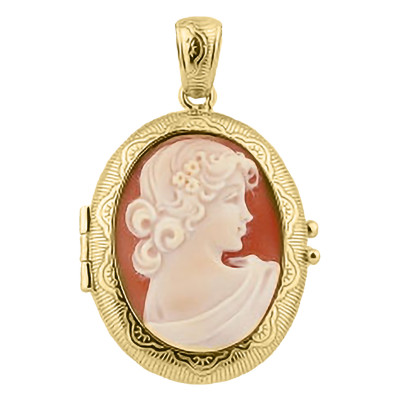 Pendentif Camée Photo, Argent Doré, 31x36.50mm - Emanessence