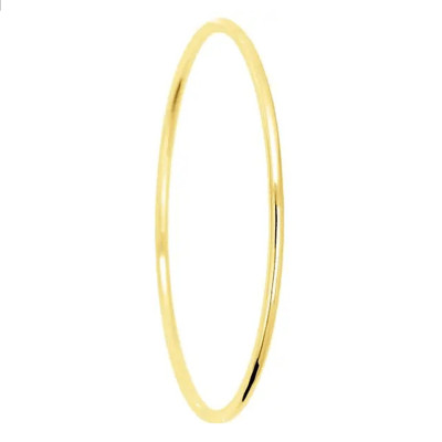 Bracelet Jonc Fil Ovale Massif 60 mm, Or jaune 750 - Emanessence