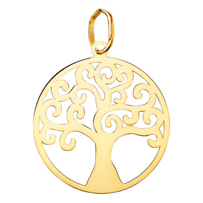 Pendentif Arbre de Vie Ajouré, Or Jaune 750, 20 mm - Lumiosa