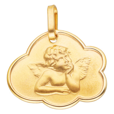 Médaille Ange Nuage, Or Jaune, 18x14 mm - Lucas Lucor
