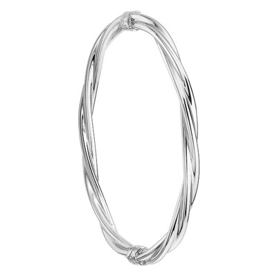 Bracelet Jonc Torsadé 4 mm, Or blanc 375 - Emanessence