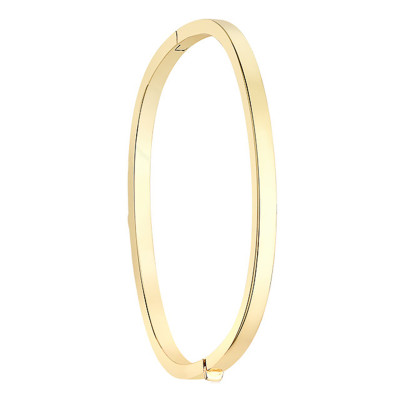 Bracelet Jonc Rectangulaire 4 mm, Or jaune 375 - Emanessence