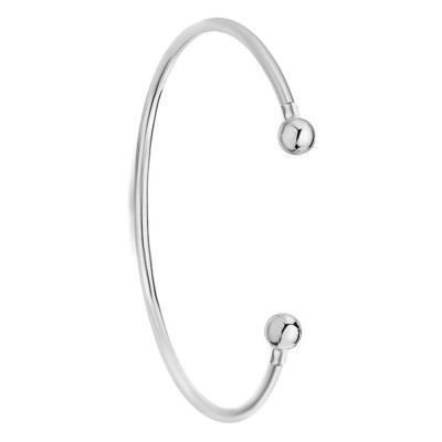 Bracelet Jonc Ouvert Torque, Or blanc 375 - Emanessence