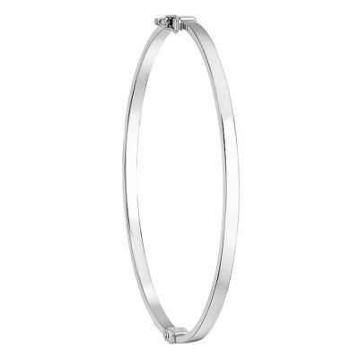 Bracelet Jonc Ovale 3 mm, Or blanc 375 - Emanessence