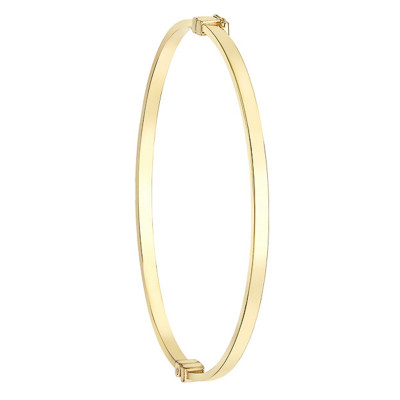 Bracelet Jonc Ovale & Rectangulaire 3 mm, Or jaune 375 - Emanessence