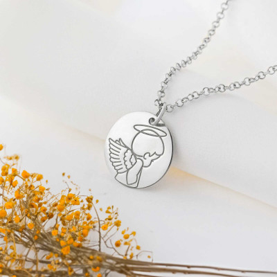 Médaille Ange de profil, Argent 925, 16mm - Argyor