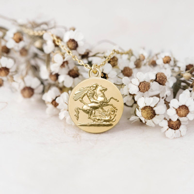 Médaille Saint Georges Ronde, Or jaune 750, 18mm - Argyor