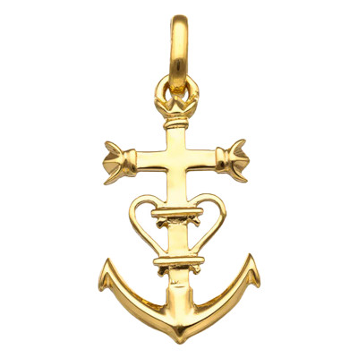 Croix Camarguaise, Or jaune, 24x12mm - Emanessence
