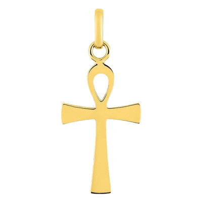 Croix de Vie Polie, Or jaune, 13x22mm - Emanessence