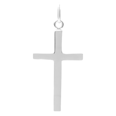 Pendentif Croix Polie, Argent 925, 30x18mm - Emanessence