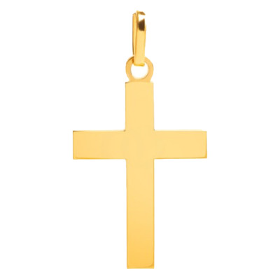Croix classique, Or jaune, 18x11mm - Emanessence