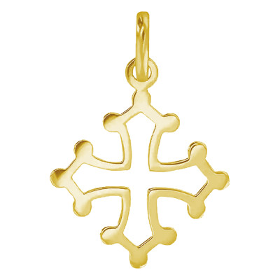 Croix Occitane Ajourée, Or Jaune 750, 26x32mm - Emanessence