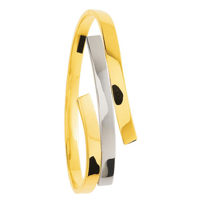 Bracelet Grand Enlacement Fil Plat Creux, 2 Ors 750 - Emanessence