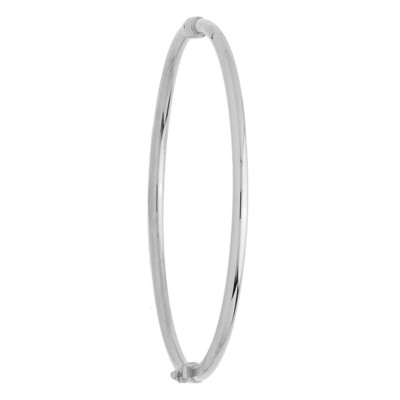 Bracelet Jonc Creux Lisse, Or blanc 750 - Emanessence