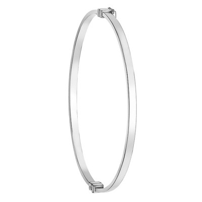 Bracelet Jonc Ovale/Rectangulaire 3 mm, Or blanc 375 - Emanessence