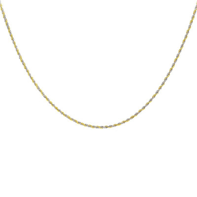 Chaine Corde Bicolore 2 Ors 375, 50 cm - Emanessence