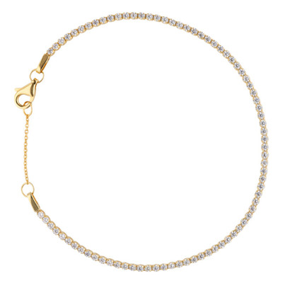 Bracelet Rivière, Zircons & Argent 925 Doré - Emanessence