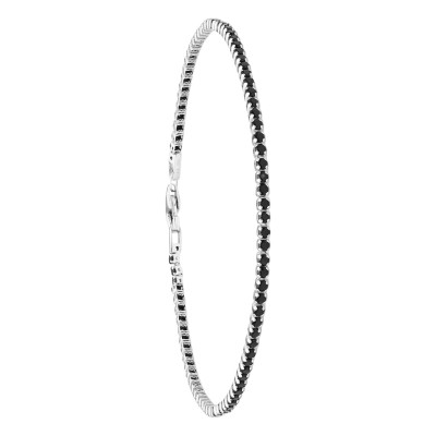 Bracelet Rivière, Argent 925 & Oxydes Noires - Emanessence