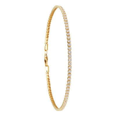 Bracelet Rivière, Argent Doré & Zircones - Emanessence