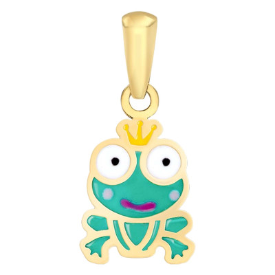 Pendentif Grenouille, Or jaune et émail - Bambins