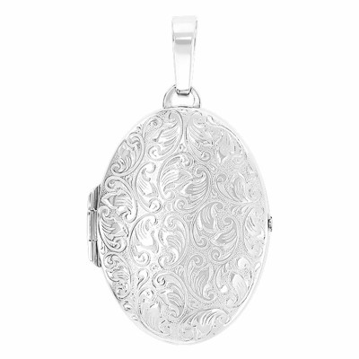 Pendentif Photo arabesques baroques, Argent rhodié, 23x31mm - Emanessence