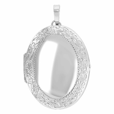 Pendentif Photo arabesques, Argent rhodié, 34x44mm - Emanessence