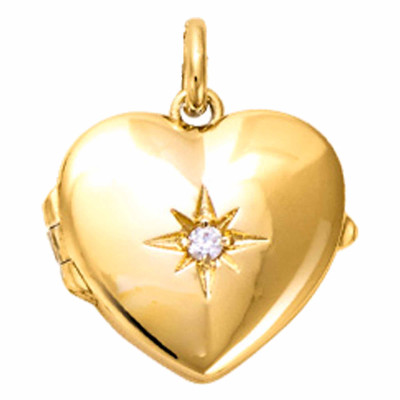 Pendentif Photo Coeur & Oxyde de Zirconium, Plaqué Or, 16.30x18.50mm - Emanessence