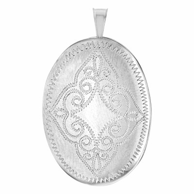 Pendentif Porte Photo Ovale Filigrane, Argent 925, 20x31.50mm - Artemis