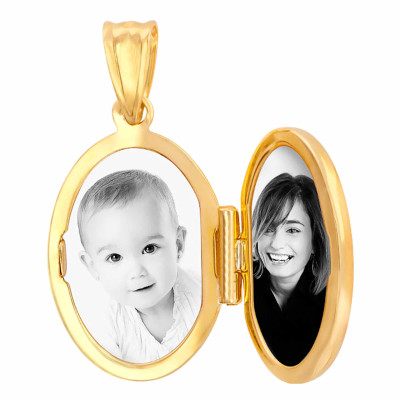 Pendentif Photo Médaillon Ovale, Or jaune 375 - Emanessence