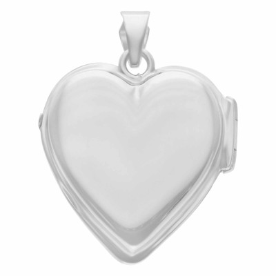 Pendentif Photo Coeur Gravé, Argent 925, 24x23mm - Emanessence