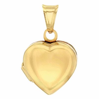 Pendentif Porte Photo Coeur, Or Jaune 375, 12.50x20mm - Emanessence