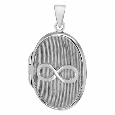 Pendentif Porte Photo Ovale Infini, Argent 925, 20x35mm - Artemis