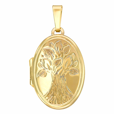 Pendentif photo Arbre de vie ancien, Or jaune 375, 22.70x16.30mm - Emanessence