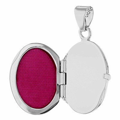 Pendentif Photo Fleur Ovale, Argent 925, 16.50x30mm - Artemis