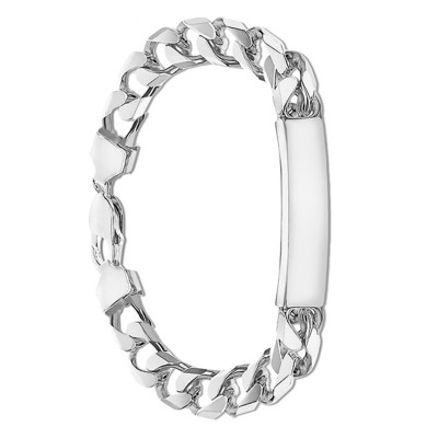 Gourmette Maille gourmette 9.6 mm, Argent, 21cm - Emanessence