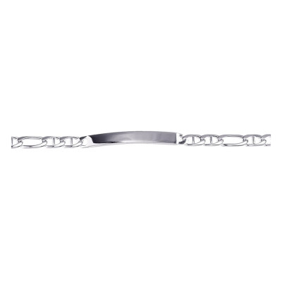 Gourmette Maille Marine Alternée, Argent, 17 à 22cm, 5mm - Emanessence