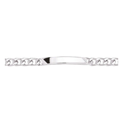 Gourmette Striée Maille Gourmette, Argent, 17 à 22cm - Emanessence