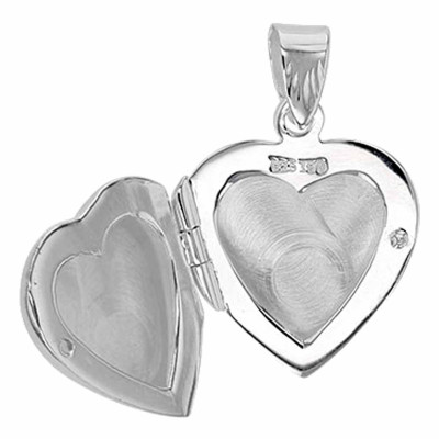 Pendentif Photo Coeur Décoré, Argent 925, 17x16.80mm - Emanessence