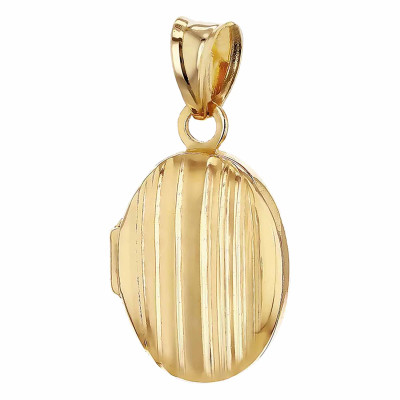 Pendentif Photo Ovale Doublé, Or Jaune 375, 23x12mm - Emanessence