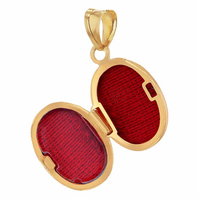 Pendentif Photo Ovale Doublé, Or Jaune 375, 23x12mm - Emanessence