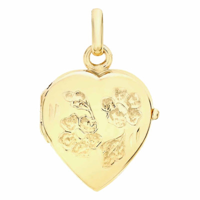 Pendentif Photo coeur, marguerite Or jaune 375, 16x20mm - Emanessence