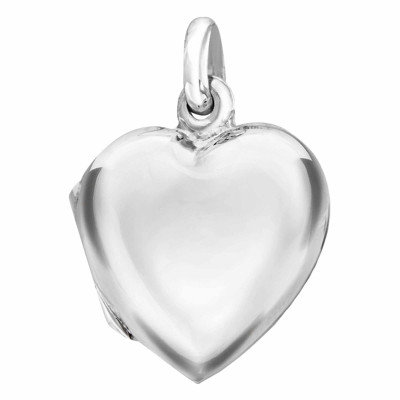 Pendentif Porte Photo Coeur Poli, Argent 925, 17x24mm - Artemis