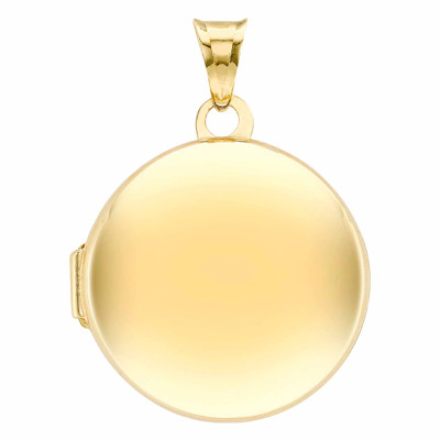 Pendentif Photo Rond finition Poli, Or Jaune 375, 21x28mm - Emanessence