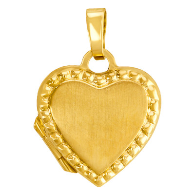 Pendentif Photo Coeur, Or jaune 375, 14x15mm - Emanessence
