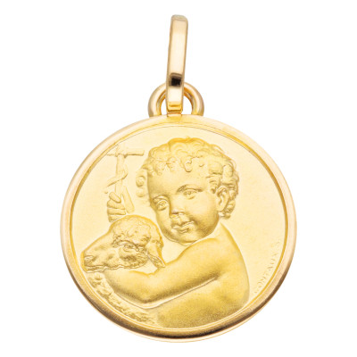 Médaille Saint Jean-Baptiste, Or Jaune 375, 12 mm - Vandona